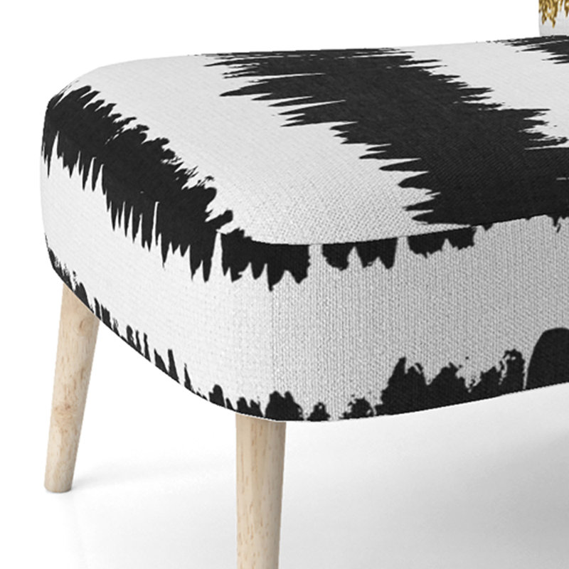 Black Striped Pattern - Upholstered Patterned Accent Side Chair