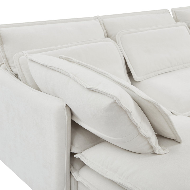 Canapé modulaire en U avec meubles de salon contemporains en polyester, Beige