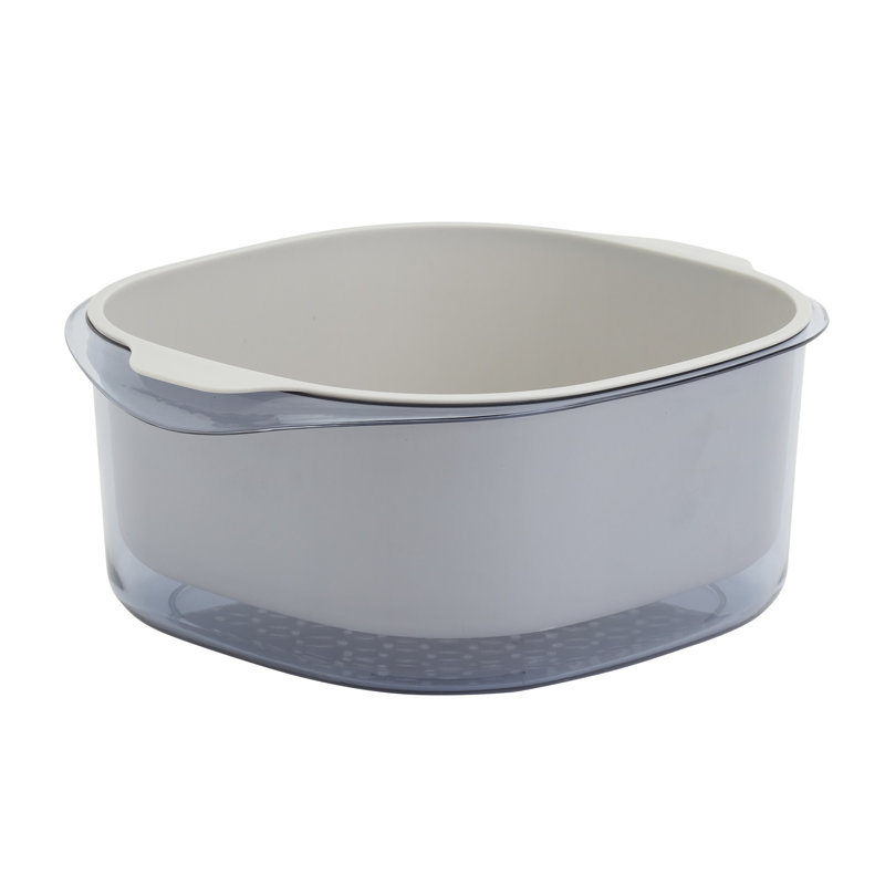 Basic Essentials Double Layer Colander Set, Gray