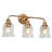 Evony 3-Light Dimmable Vanity Light with Clear Bell Glass, Gold Finish for Bathroom