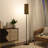  68.5" Standing Floor Lamp Leopard Print Bold Black Beige Dimmable Metal Pole Lamp with Linen Lampshade LED Bulb Included