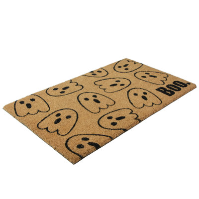 Paillasson naturel en coco avec fantômes d'Halloween 18 po x 30 po