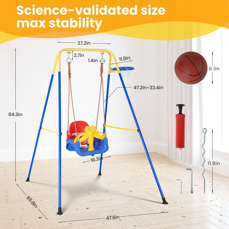 FXSGER Galvanised Steel Swing Set with