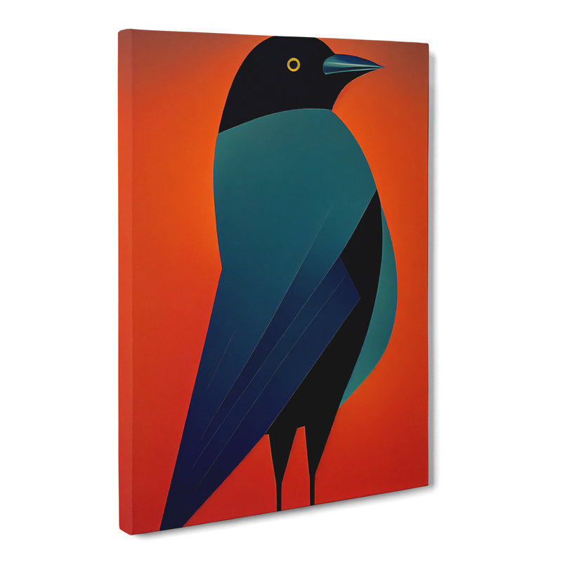 Crow Bird - Wrapped Canvas, 76cm H x 50cm W x 3cm D
