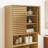 Render Tall Bathroom Storage Cabinet In Walnut-101179048