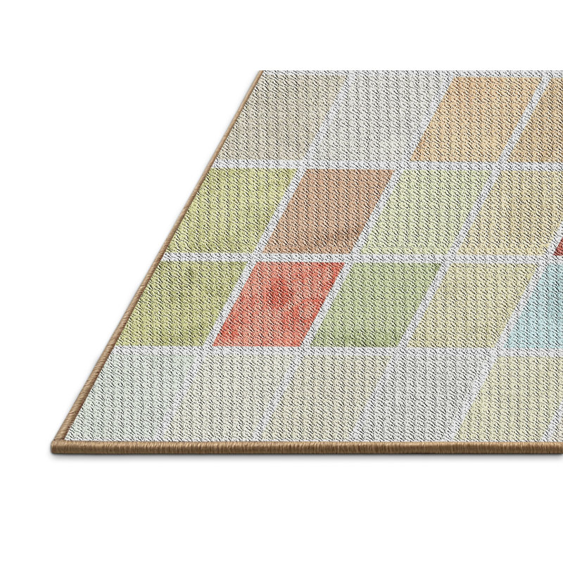 Tapis décoratif géométrique beige Petrella, Rectangle 5 pi x 8 pi