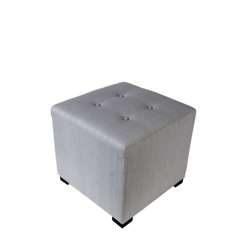 Woodside Upholstered Ottoman, Silver Gray 100% Polyester