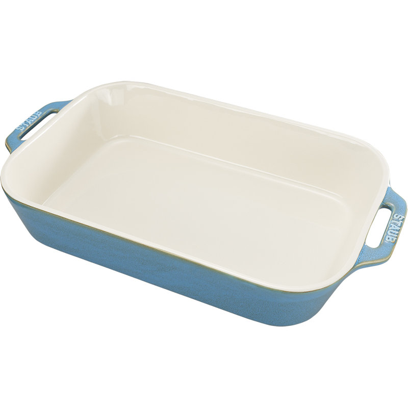 Ceramique Ceramic Rectangular Oven Dish, Rustic Turquoise