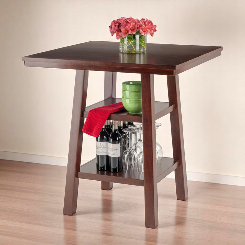 Bublitz Walnut High Table with Shelves