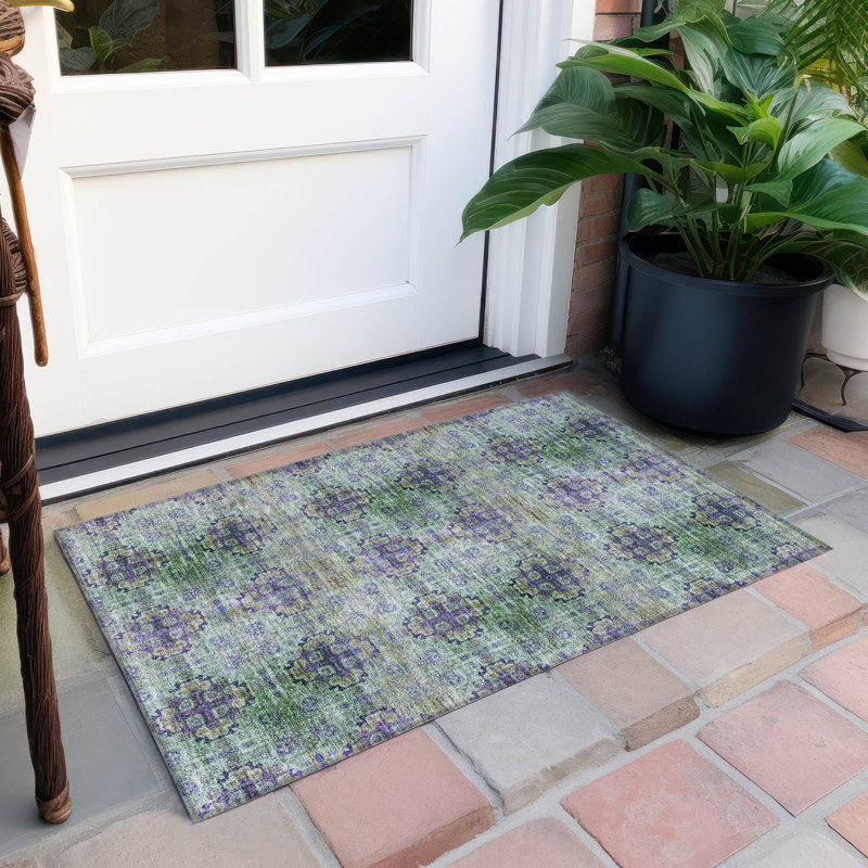 Tapis intérieur / extérieur Cresley avec envers antidérapant, Rectangle 1'8" x 2'6"