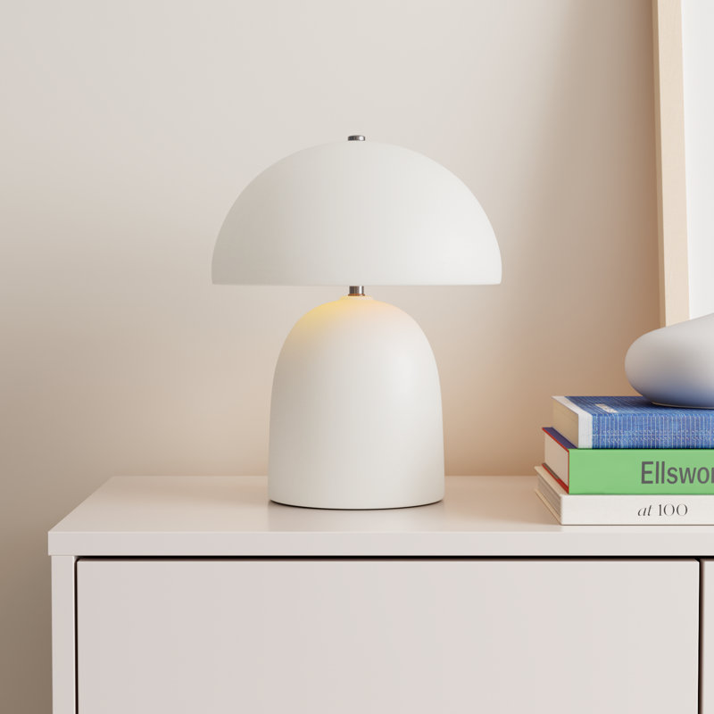 Hardacre Ceramic Table Lamp, Matte White/Champagne Gold