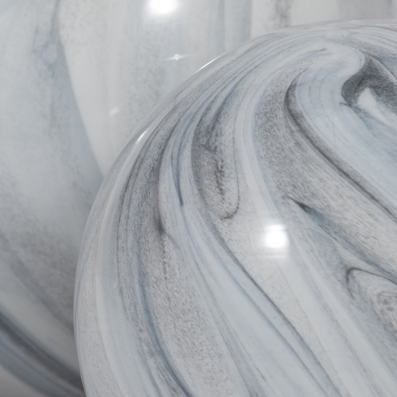 Decorative Objects for Home Decor – Modern Glass Orbs and Sculpture Statues for Shelf Styling, Kitchen Decor Accents, or Decorations for Living Room and Office Display – Set of 2