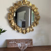 Martha Stewart Eden Gold Gingko Leaf Round Wall Mirror 30.5