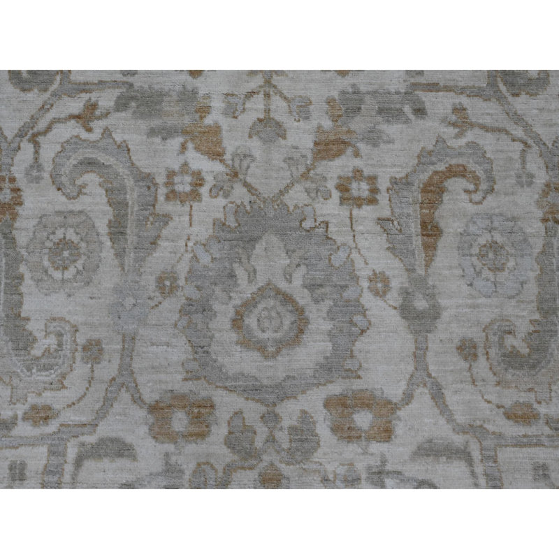 Tapis blanc en laine noué à la main de conception Aryana 9 pi x 11 pi blanc Heris 54962DAAAEC34857A9C8E91B2A62BA31