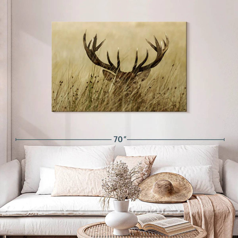 Hiding Stag, 30" H x 45" W