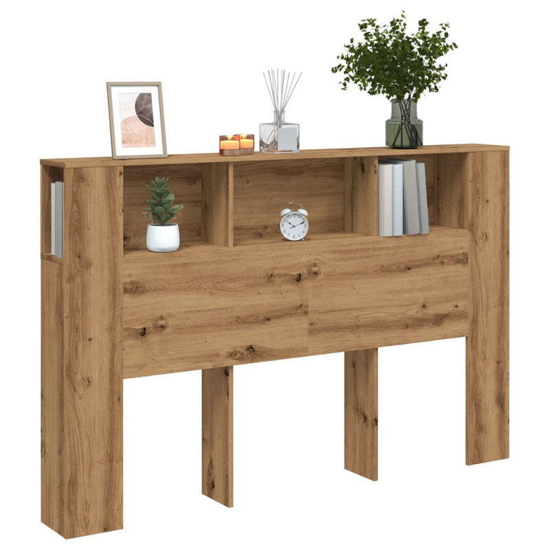 17 Stories Headboard Cabinet Engineered Wood, Kingsize (5'), Artisan Oak