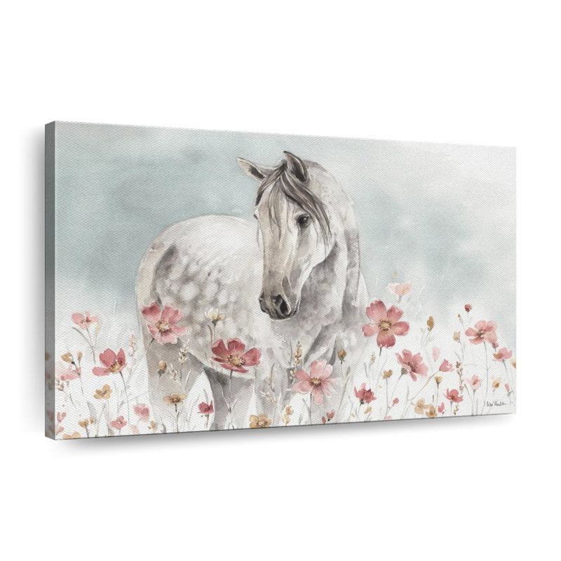 «Horse Impressionistic White Horse», reproduction sur toile, H 8 po x l 12 po x P 1 po