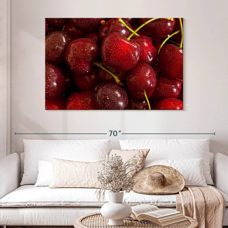 Yarlin Red Cherries, 32" H x 48" W