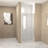 32"X 72" Pivot Shower Door, Brushed Nickel Aluminum Frame, Half Frame ,1/4"(6Mm) Tempered Glass Explosion Proof Film-119866382