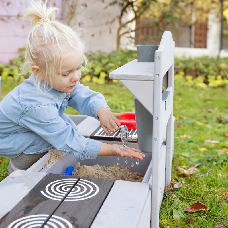 roba Outdoor + 113Cm x 113Cm Solid Wood Square Sandbox with Cover