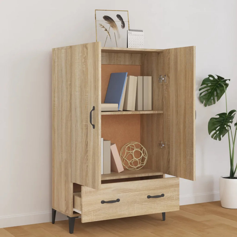 Jeromie Highboard 70x31x115 cm Engineered Wood, Sonoma Oak