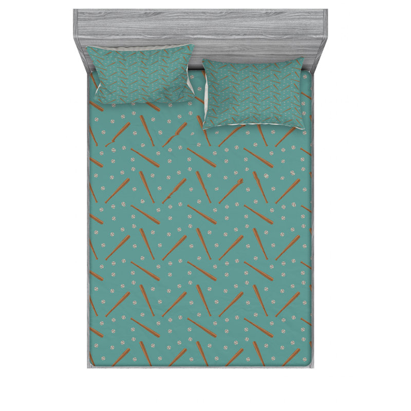 Microfiber Patterned Fitted Sheet, Queen Fitted Sheet with 2 Pillowcases