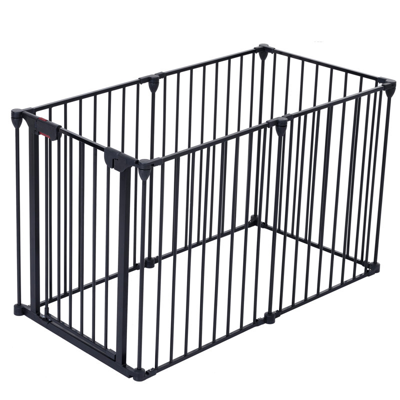 Barrière de 150 po en métal pour arbre de Noël. Clôture de jeu configurable à 6 panneaux pour escaliers, maison, foyer. Barrière réglable. Foyer, maison. Escalier pour arbre