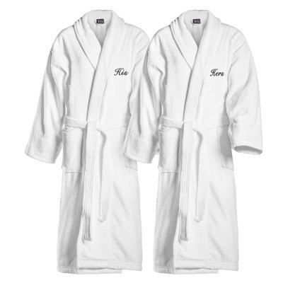 2 Piece Cotton Velour Bathrobe Set, Personalized Bathrobes Monogrammed Robes