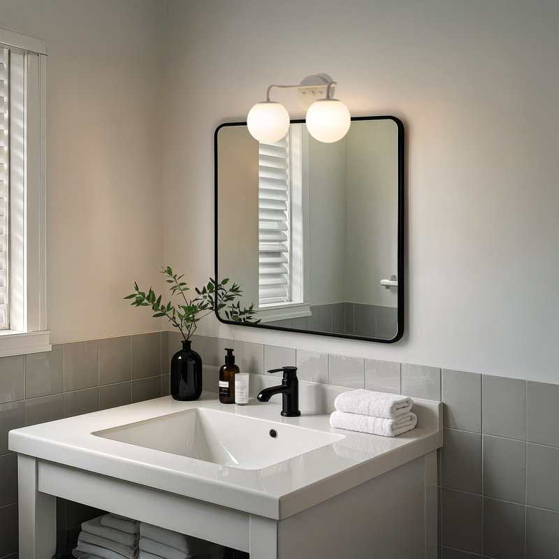 Meuble-lavabo contemporain 2 lumières Louis, Deux lumières, Amande