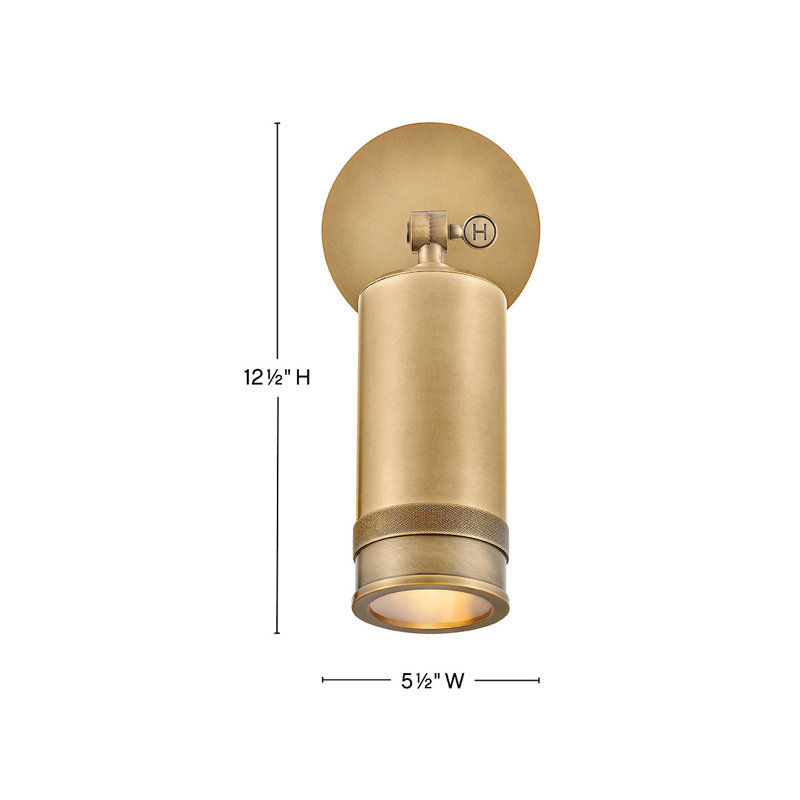 Pratt 12.5" Aluminum Pivotable Wall Mount Lantern, Heritage Brass