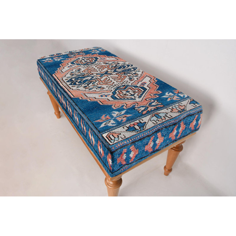 Banc bleu, banc repose-pieds, banc moderne, banc de tapis turc, banc fait à la main, décoration intérieure, mobilier fait à la main, banc de fenêtre, banc de piano,