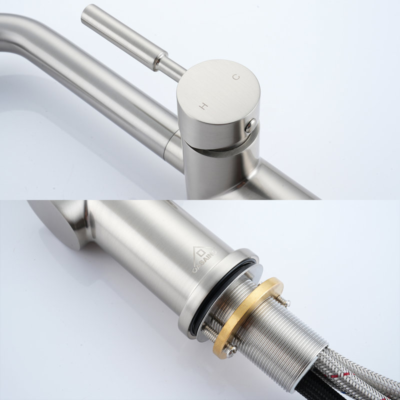 Brushed Nickel Single-Handle Pull-Out Spray Kitchen Faucet