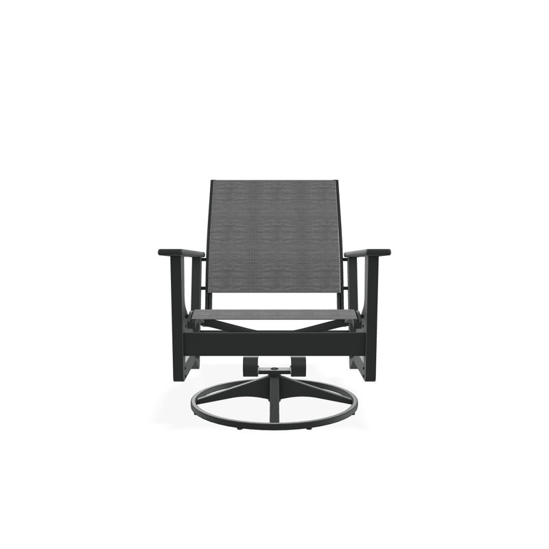 Wexler Outdoor Swivel Lounge Chair, Graphite, Collect Charcoal