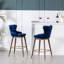 Ensemble de 2 tabourets de bar rembourrés en tissu, bleu