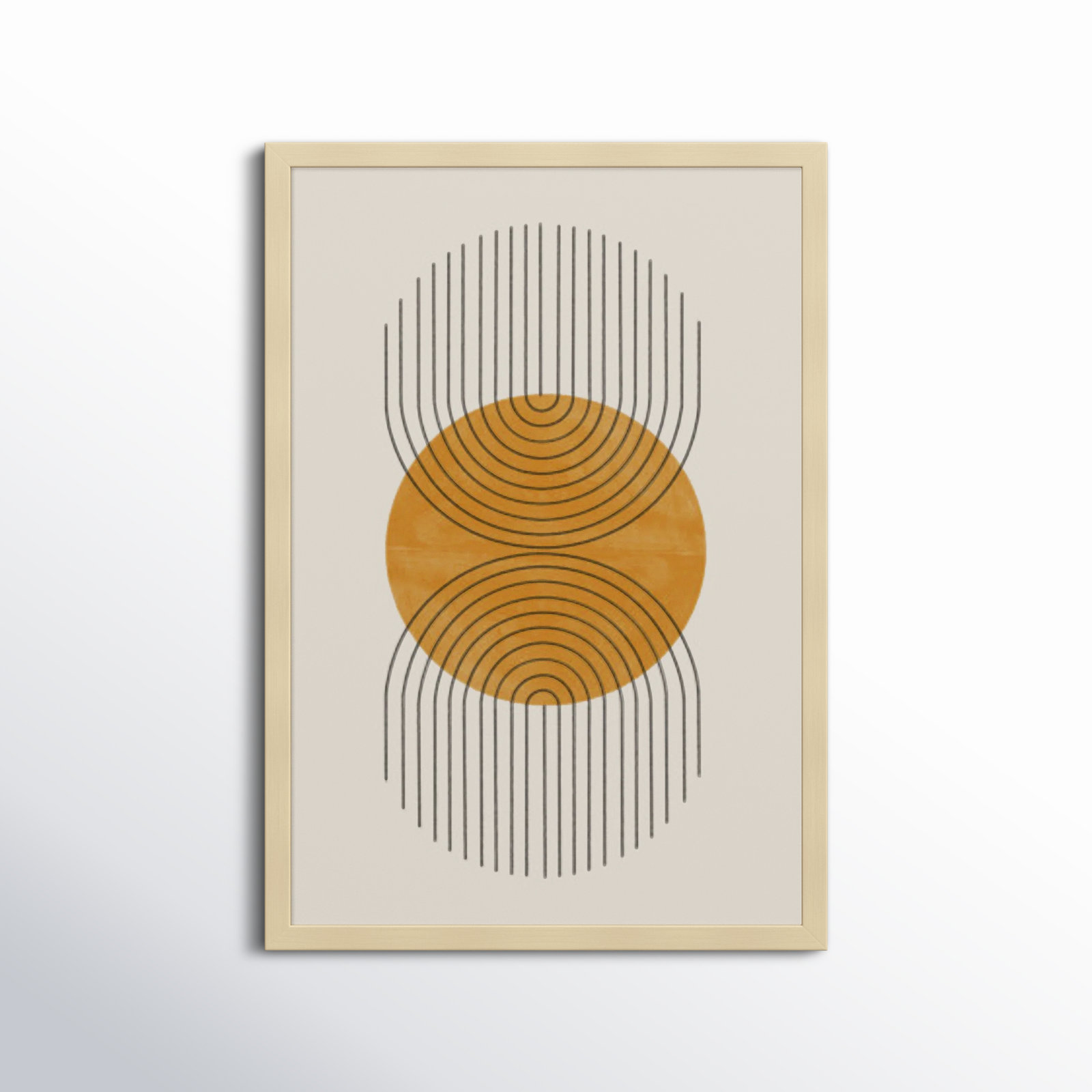 Perfect Point Yellow by The MIUUS STUDIO, Brown Framed, 33" H x 23" W x 1" D