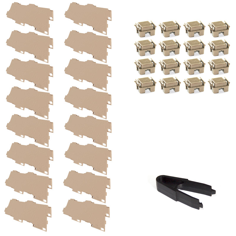 Zen / 2 demi-facettes - ensemble de 16 facettes - blanc, Blanc