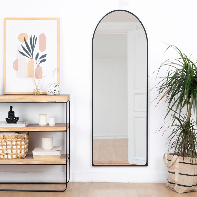 Leron Wood Flat Wall Mirror