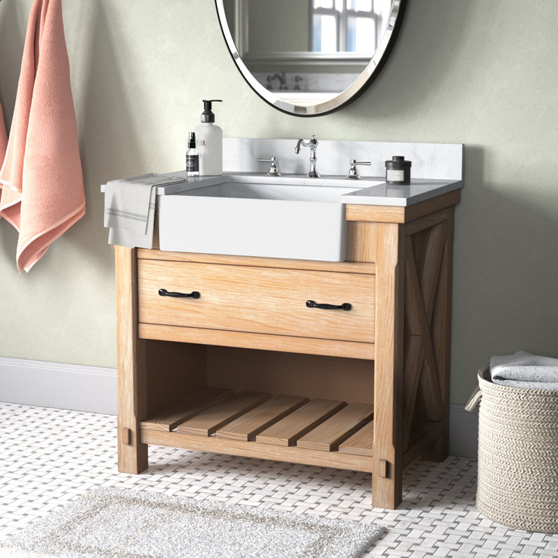 Ensemble de meuble-lavabo simple 36 po Villareal, Pin délavé