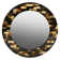 Round Framed Wall Mounted Accent Mirror in Gold/Black