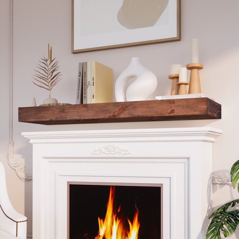 Solid Wood Fireplace Mantel, 60, Brown