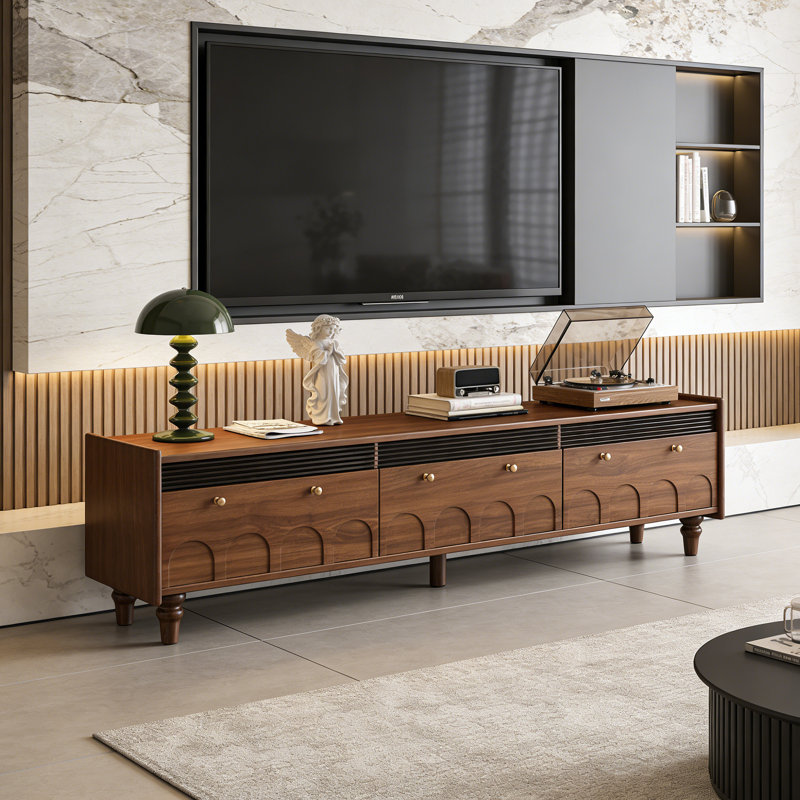 Light luxury Arch Storage TV Stand, 17.32"H x 62.99"L x 13.77"W