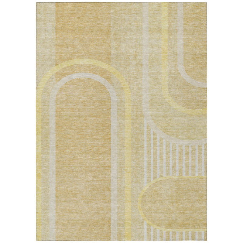 Tapis extérieur lavable antidérapant 9 pi x 12 pi beige