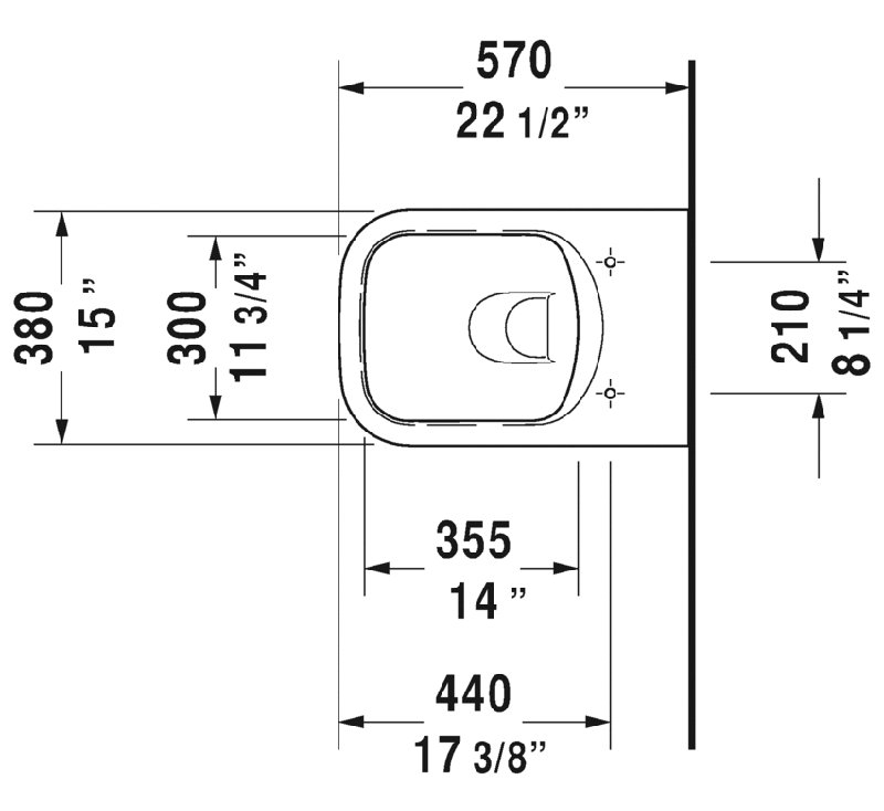 Toilette à fixation murale allongée au mur 1,28 gpf (économe en eau) avec chasse haute efficacité P3 Comforts