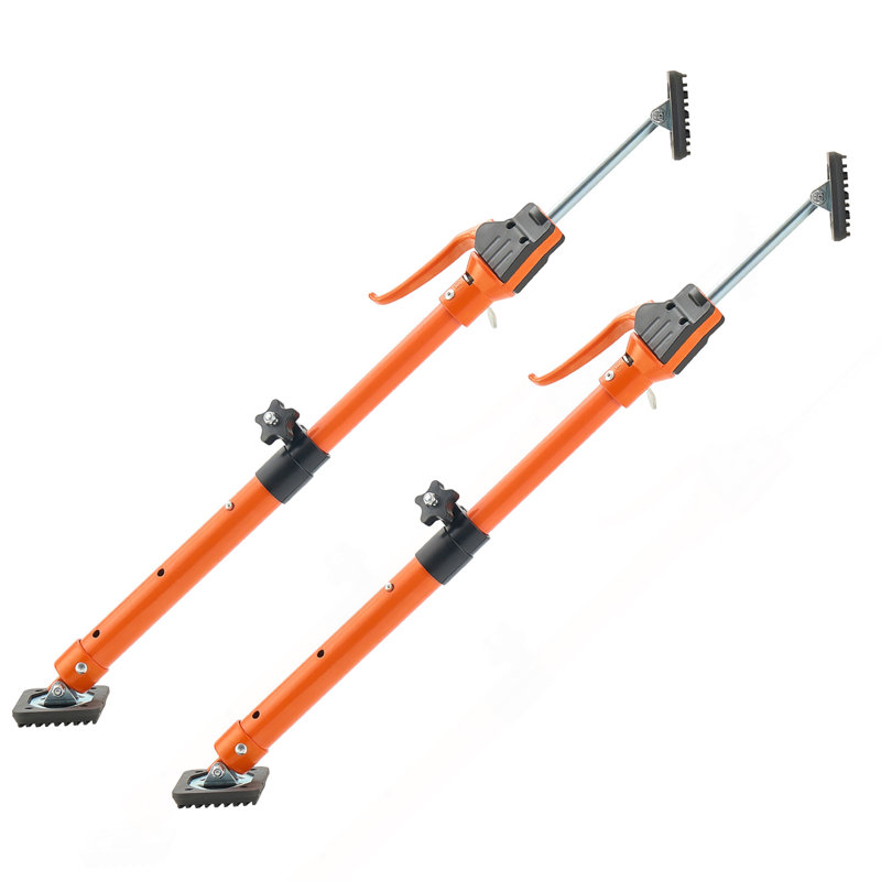 Poteau de support d'armoire, paquet de 2, tige de support rapide télescopique en acier de 18,9 à 29,5 po, système de 3e main réglable jusqu'à 220 lb pour l'installation d'armoires, de cloisons sèches, de barres de chargement