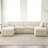Joko 130.7" 6-Seater Corduroy Reversible Modular Corner Sectional Sofa with Ottoman U-Shape-1392584188