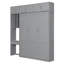 Grand lit escamotable mural avec bureau, armoire supérieure et tablettes de rangement - pliable et peu encombrant, gris-116689962-116689967