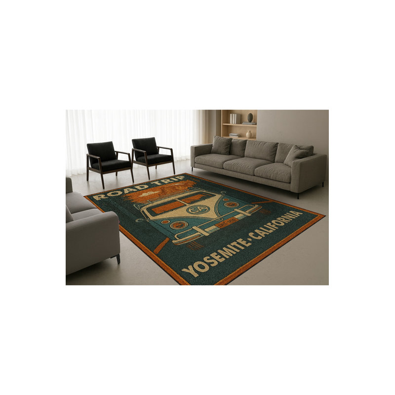 Tapis noir Mosso, 6'7" x 9'10"