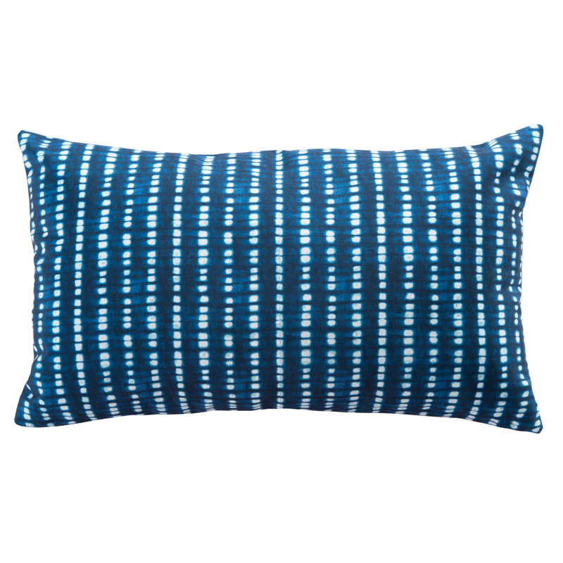 Londynne Blue and White Striped Rectangular Accent Pillow