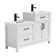 Gada 48" Double Sink Bathroom Vanity Base Only, Compatible with 2 Separated 24” Ceramic Tops, Different Height for Kids and Adults
