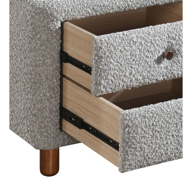 Nightstand, Gray Boucle